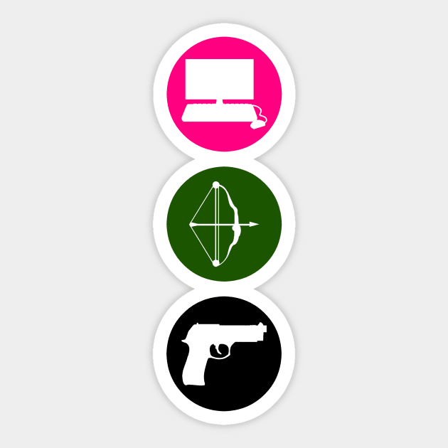 Team Arrow - Colorful Symbols - Weapons Sticker by FangirlFuel